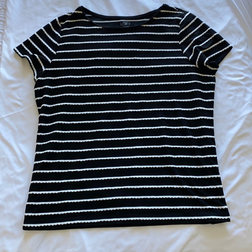 Ann Taylor Loft Black and White Top